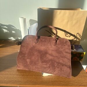 The Row Margaux 15 brown suede